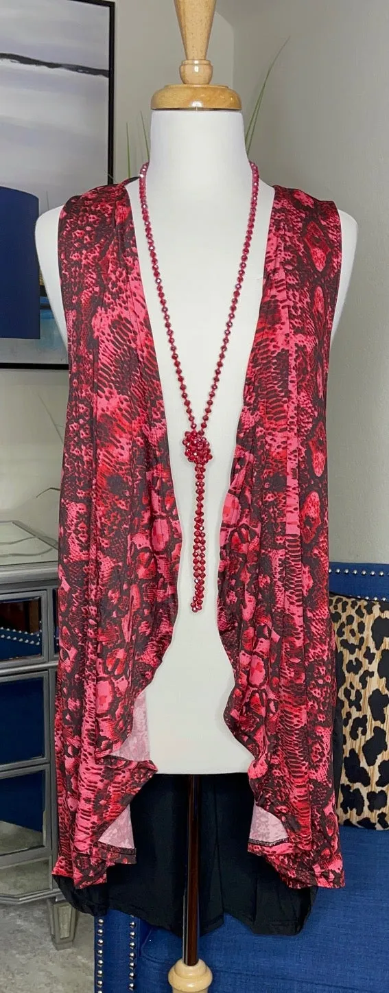 Pink Snake Vest with Black Back