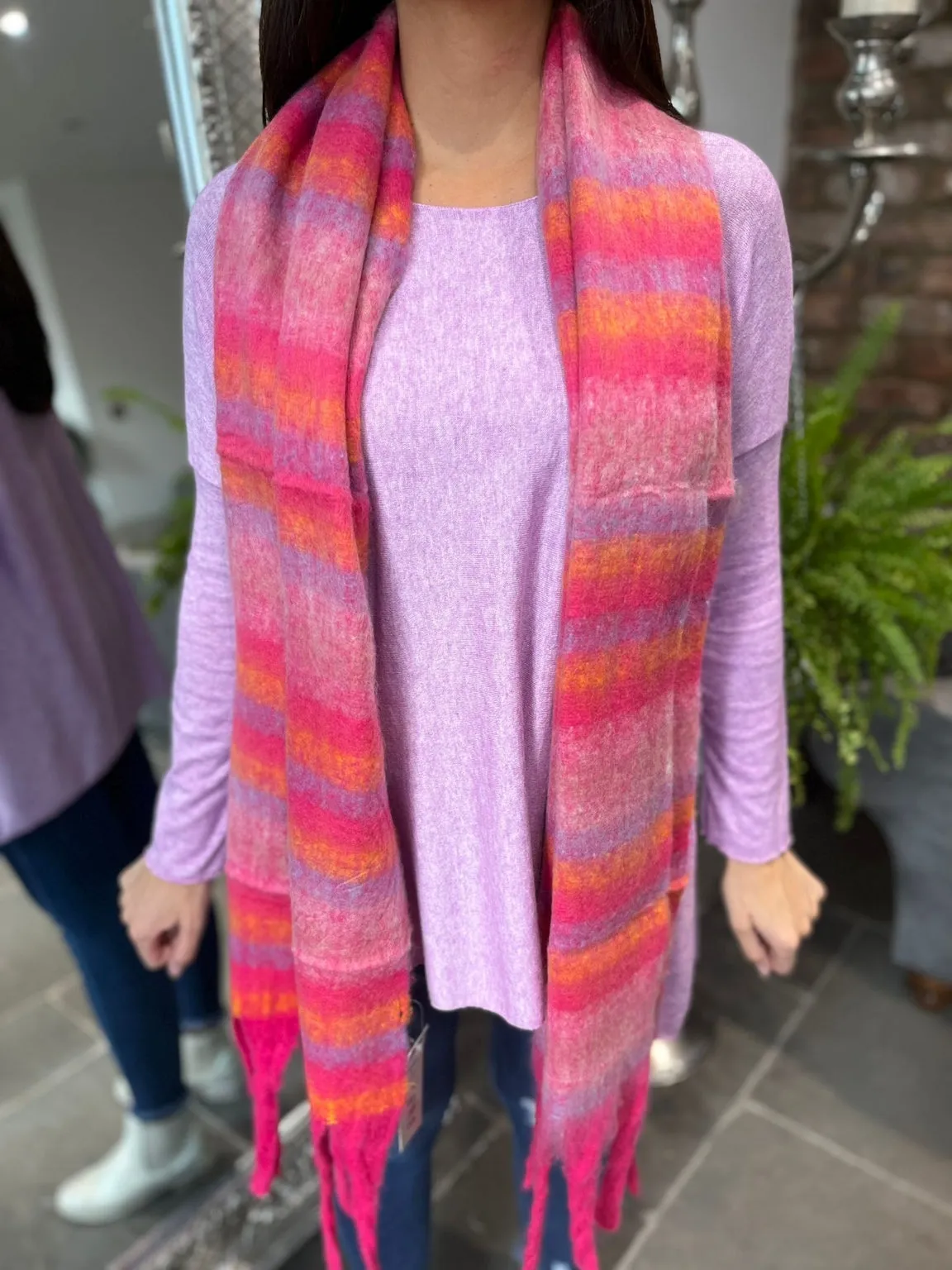 Pink Stripe Cosy Scarf