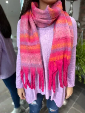 Pink Stripe Cosy Scarf