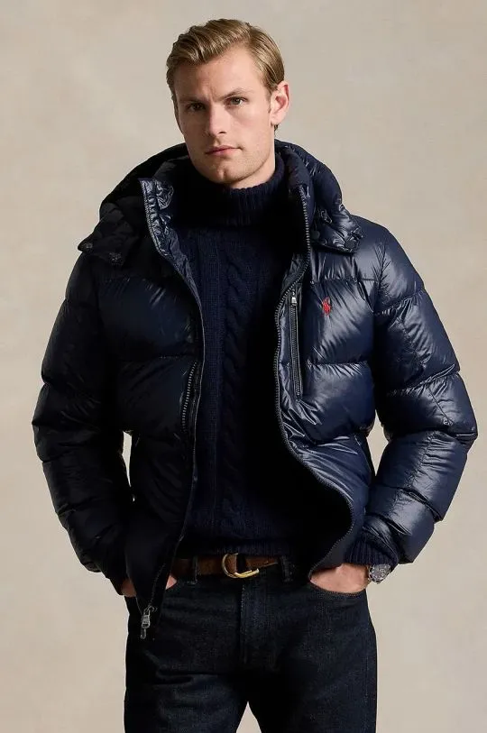 Polo Ralph Lauren down jacket men's navy blue color 710950912