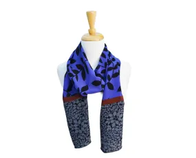 Purple Leaf Crepe Scarf