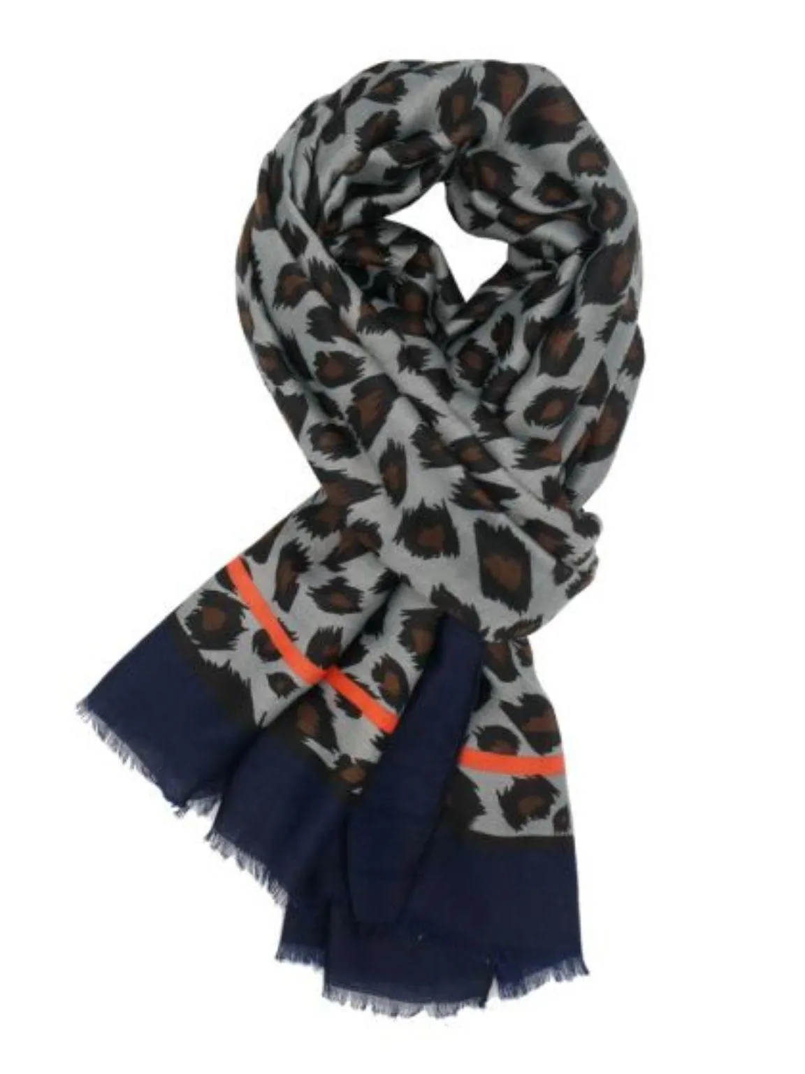 Raw Edge Leopard Scarf