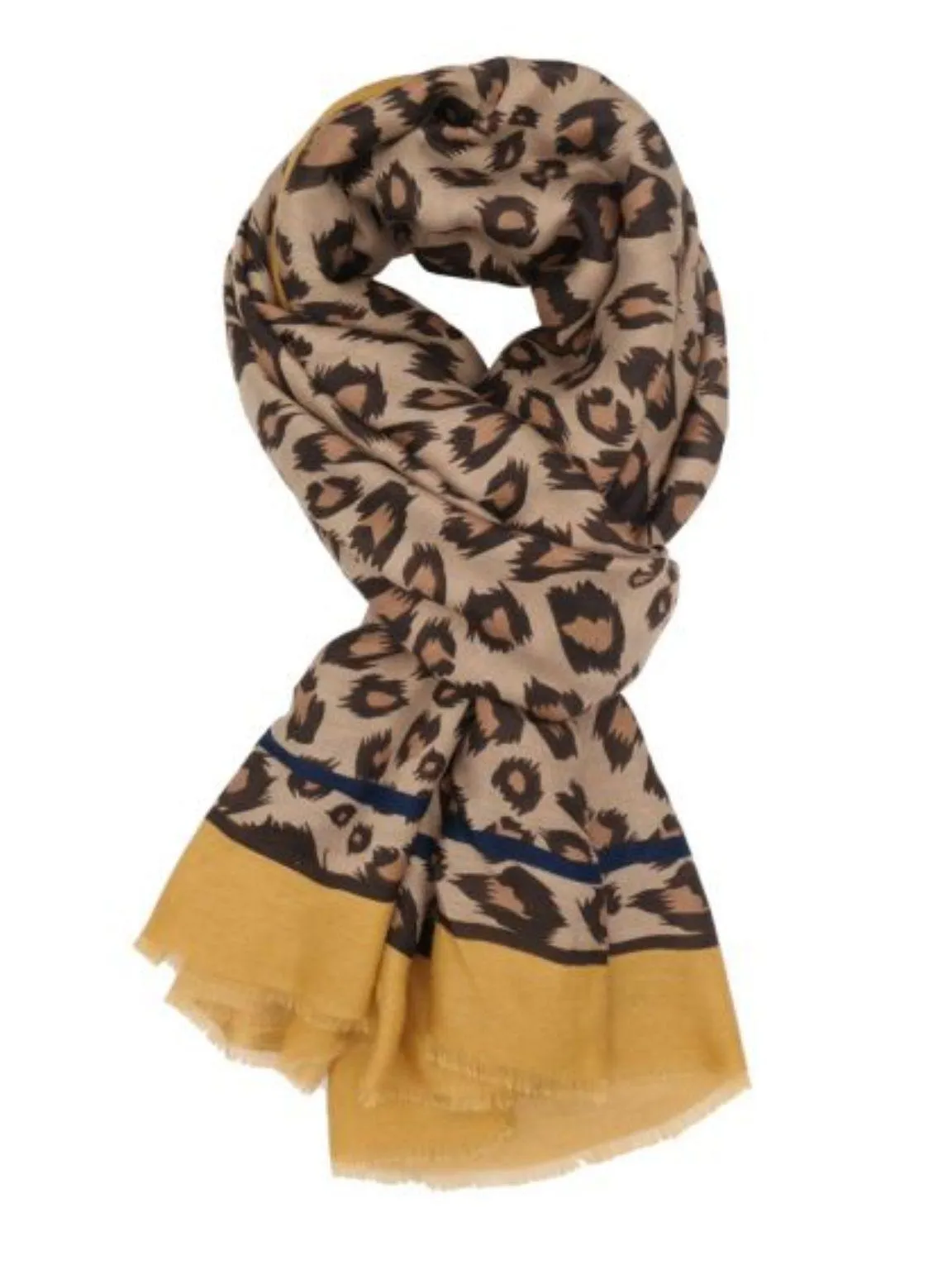 Raw Edge Leopard Scarf