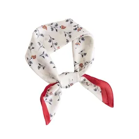 Red & Cream Print Satin Scarf - ETA 6/5