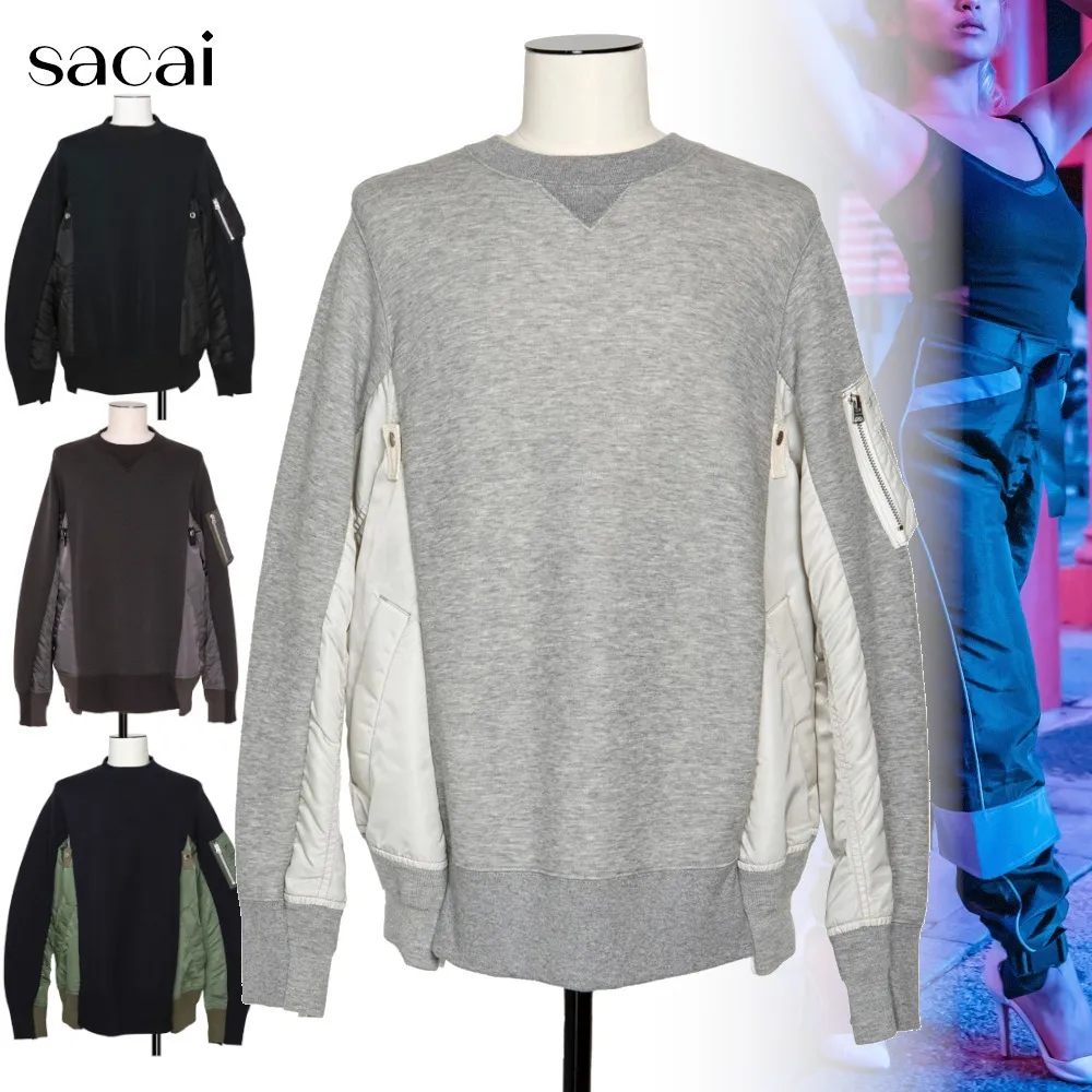 sacai  |Unisex Nylon Blended Fabrics Street Style Long Sleeves Plain