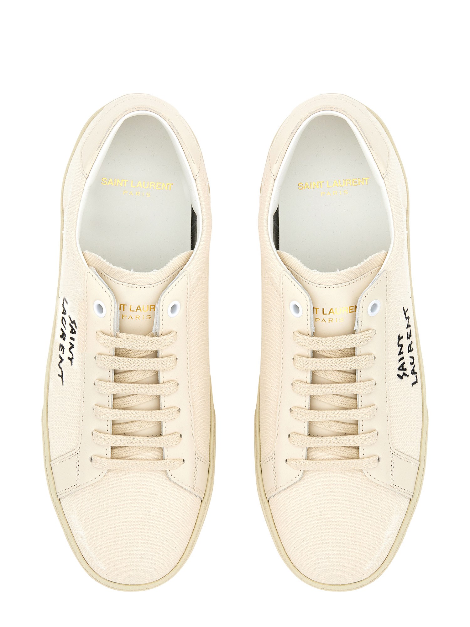 SAINT LAURENT    COURT SL/066 SNEAKER WITH EMBROIDERED LOGO