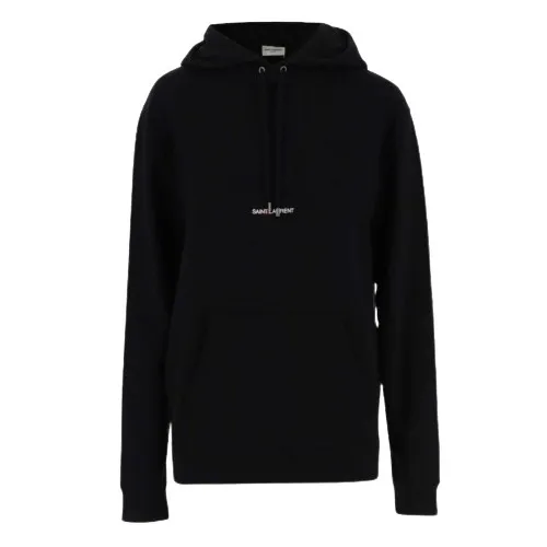 Saint Laurent  |Unisex Street Style Long Sleeves Plain Cotton Oversized Logo