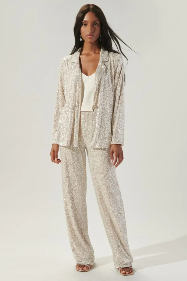 Sammy Champagne Sequin Trousers