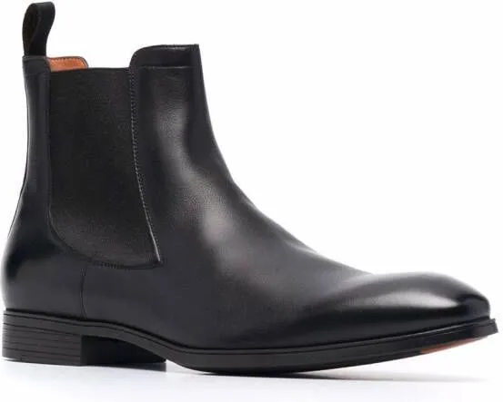 Santoni leather Chelsea boots Black