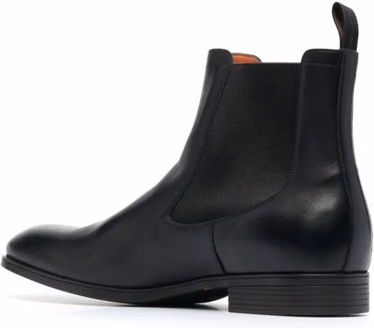 Santoni leather Chelsea boots Black