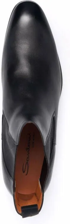 Santoni leather Chelsea boots Black