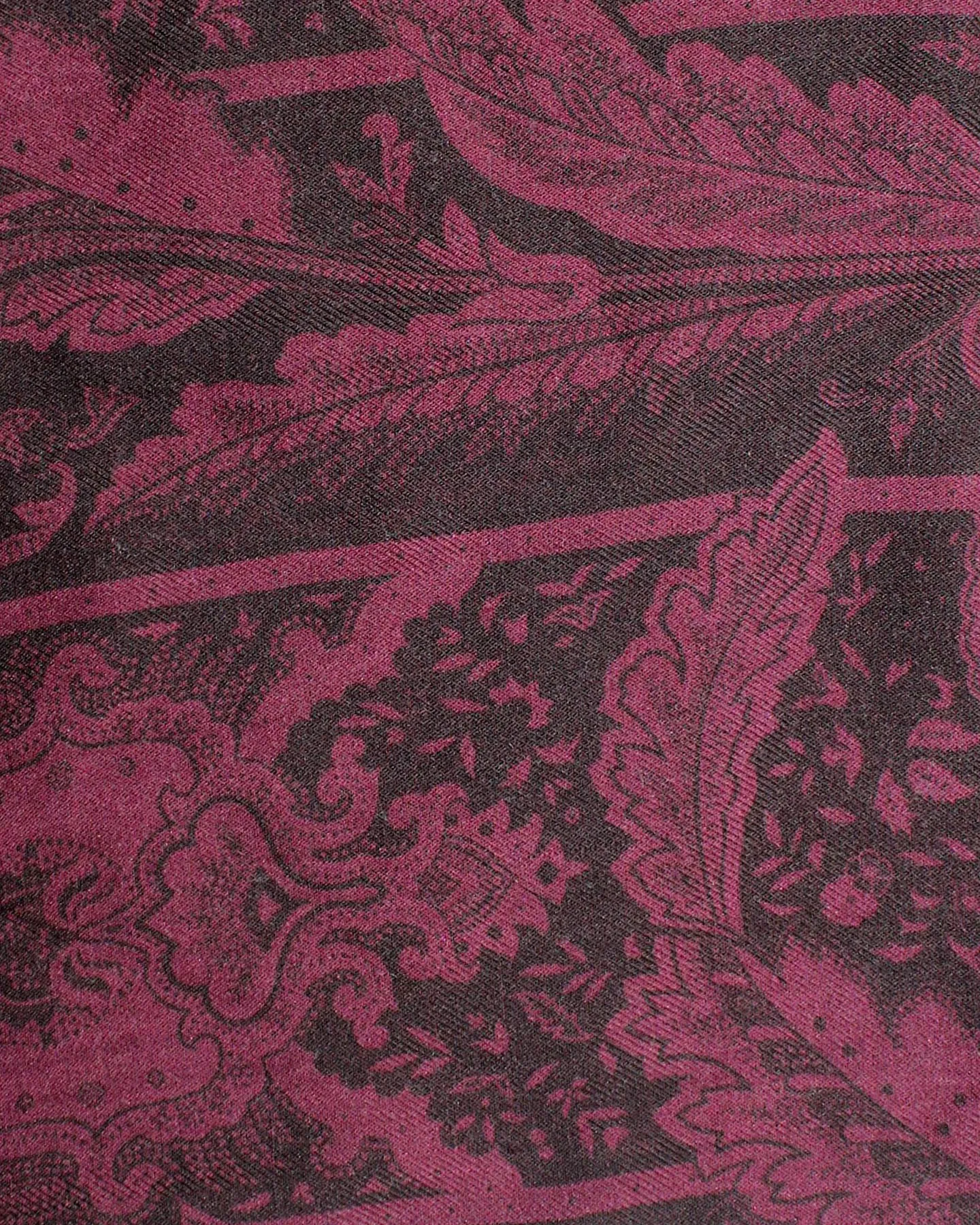 Sartorio Scarf Black Purple Floral - Luxury Wool Silk Shawl