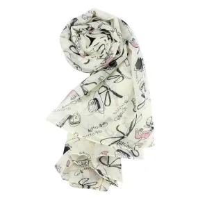 Scarf Women Lipstick High-heeled Graffiti Bowknot Scarf Chiffon Scarves SM6