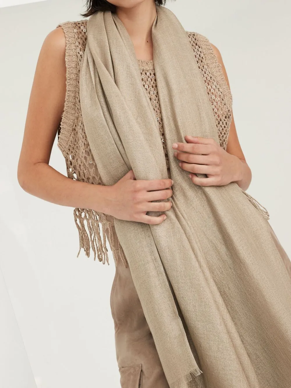 SILK AND CASHMERE SCARF