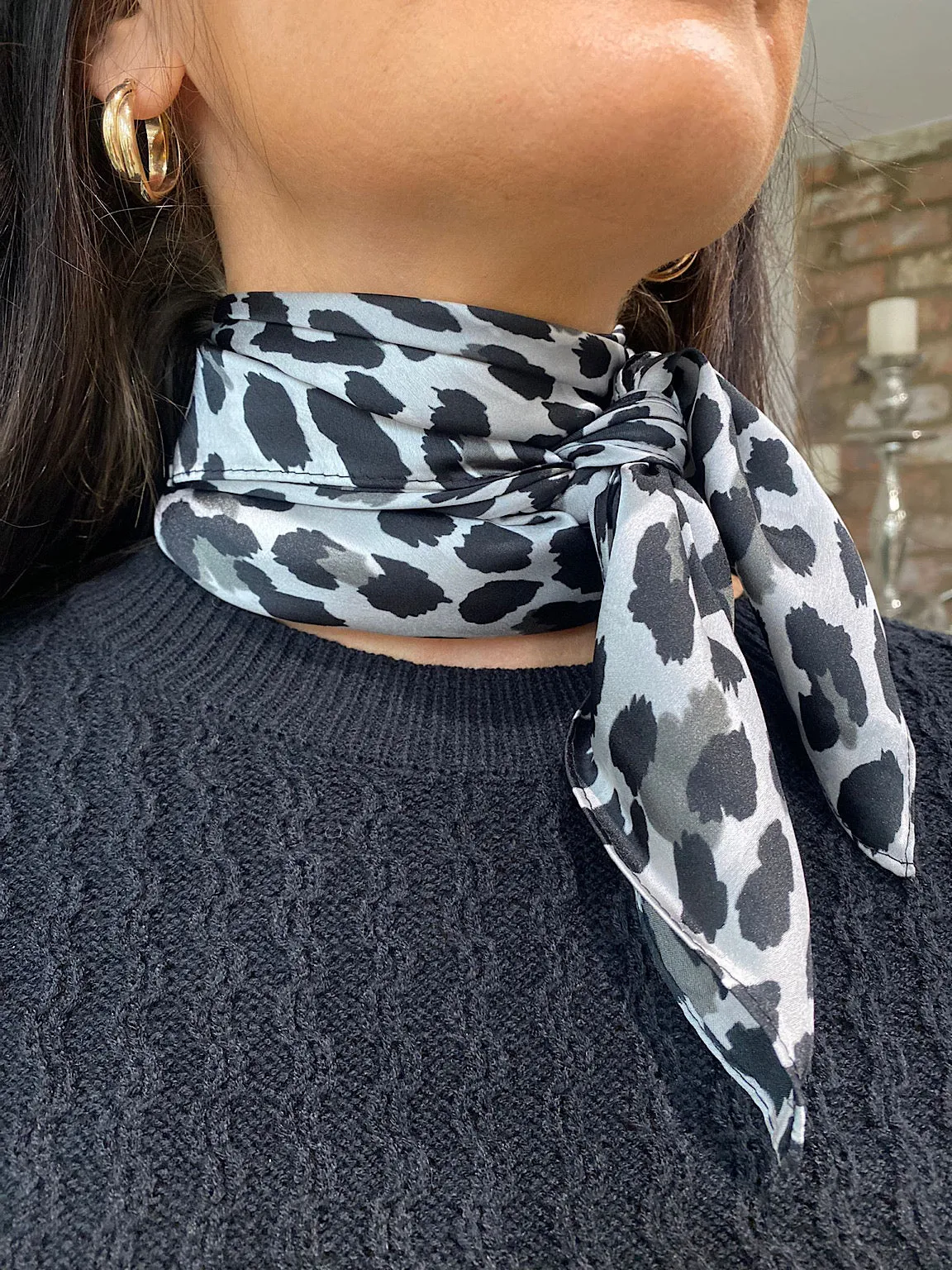 Silk Style Leopard Scarf