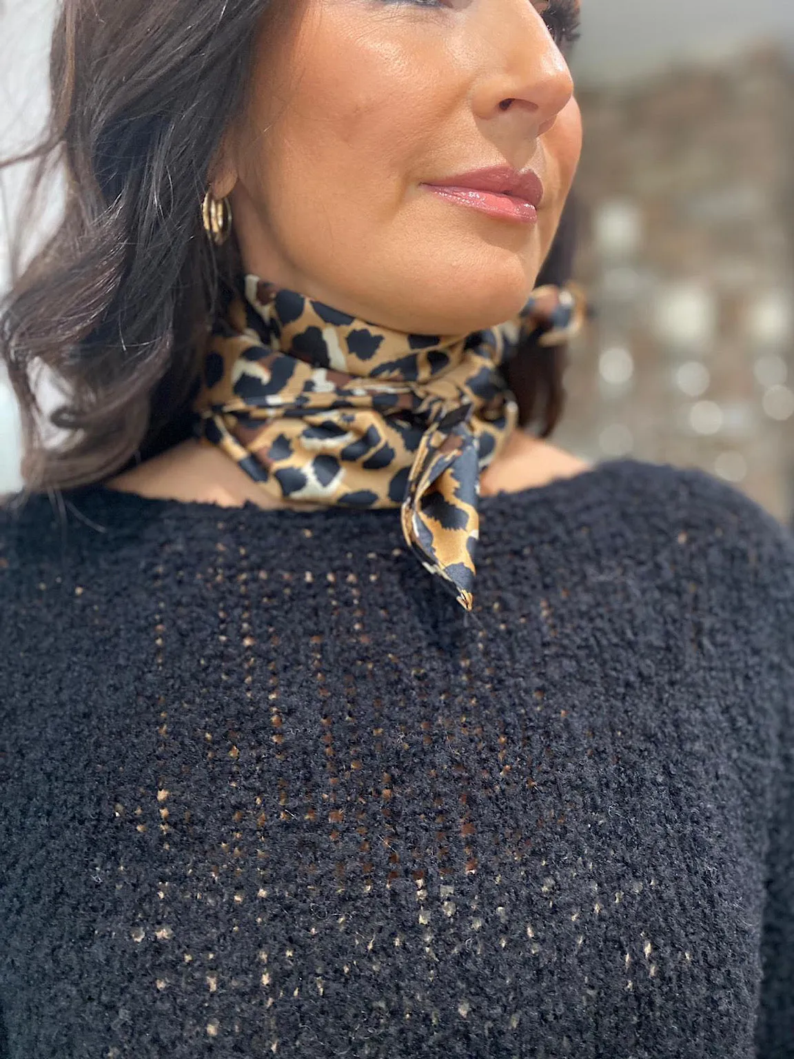 Silk Style Leopard Scarf