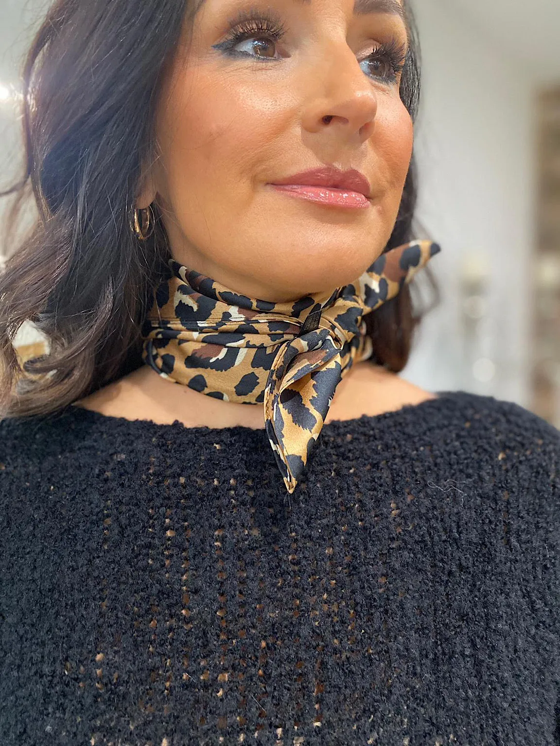 Silk Style Leopard Scarf