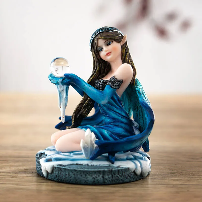 Small Crystal Ball Snowy Fairy Figurine