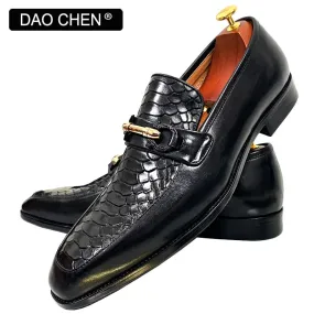 SNAKE PRINT SHOES GENUINE LEATHER HANDMADE DRESS SHOE