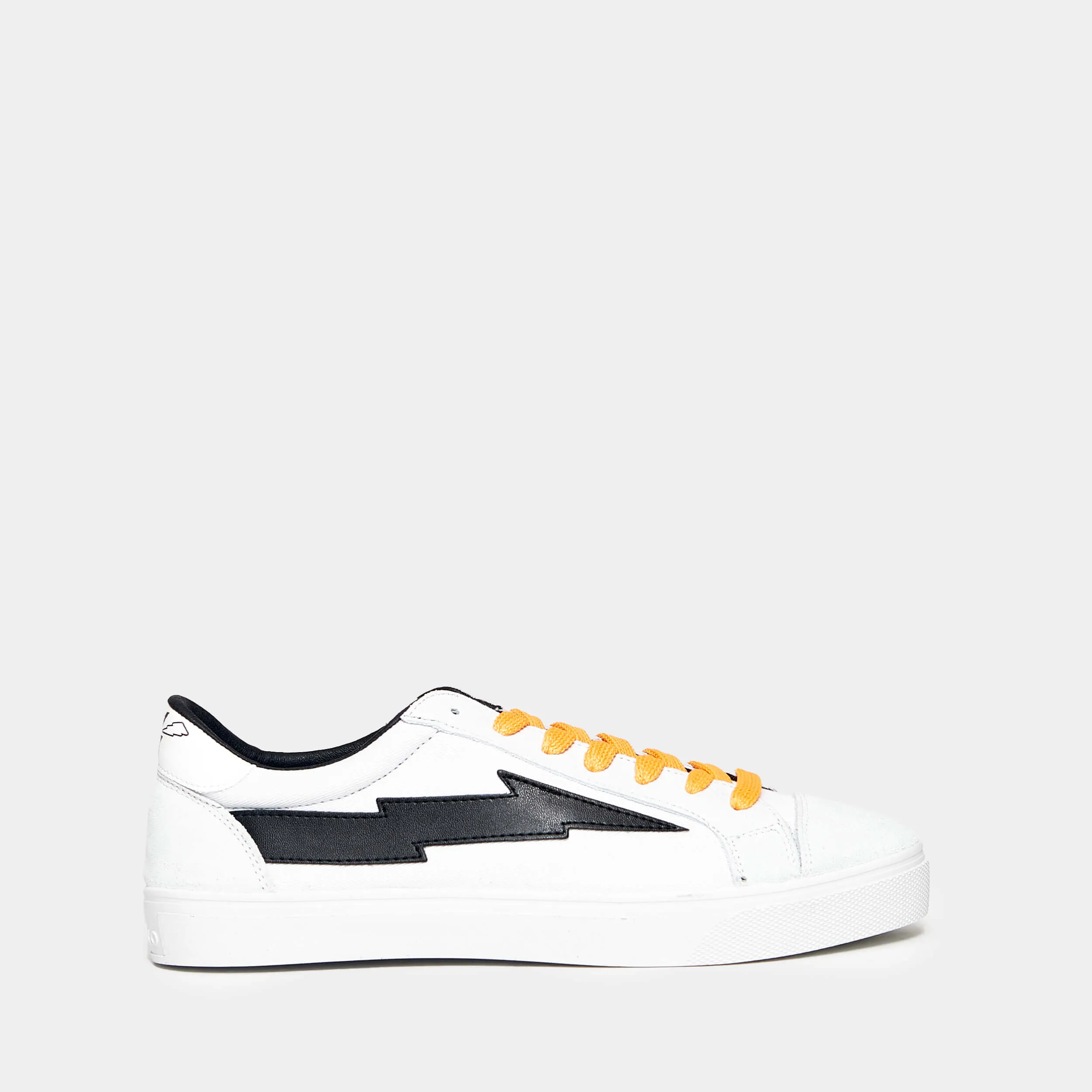 Sneaker in cotone e suede bianco con fondo cassetta