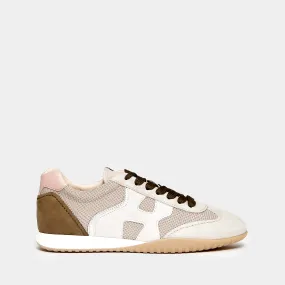 Sneaker OLYMPIA Z  in suede beige e tessuto tecnico