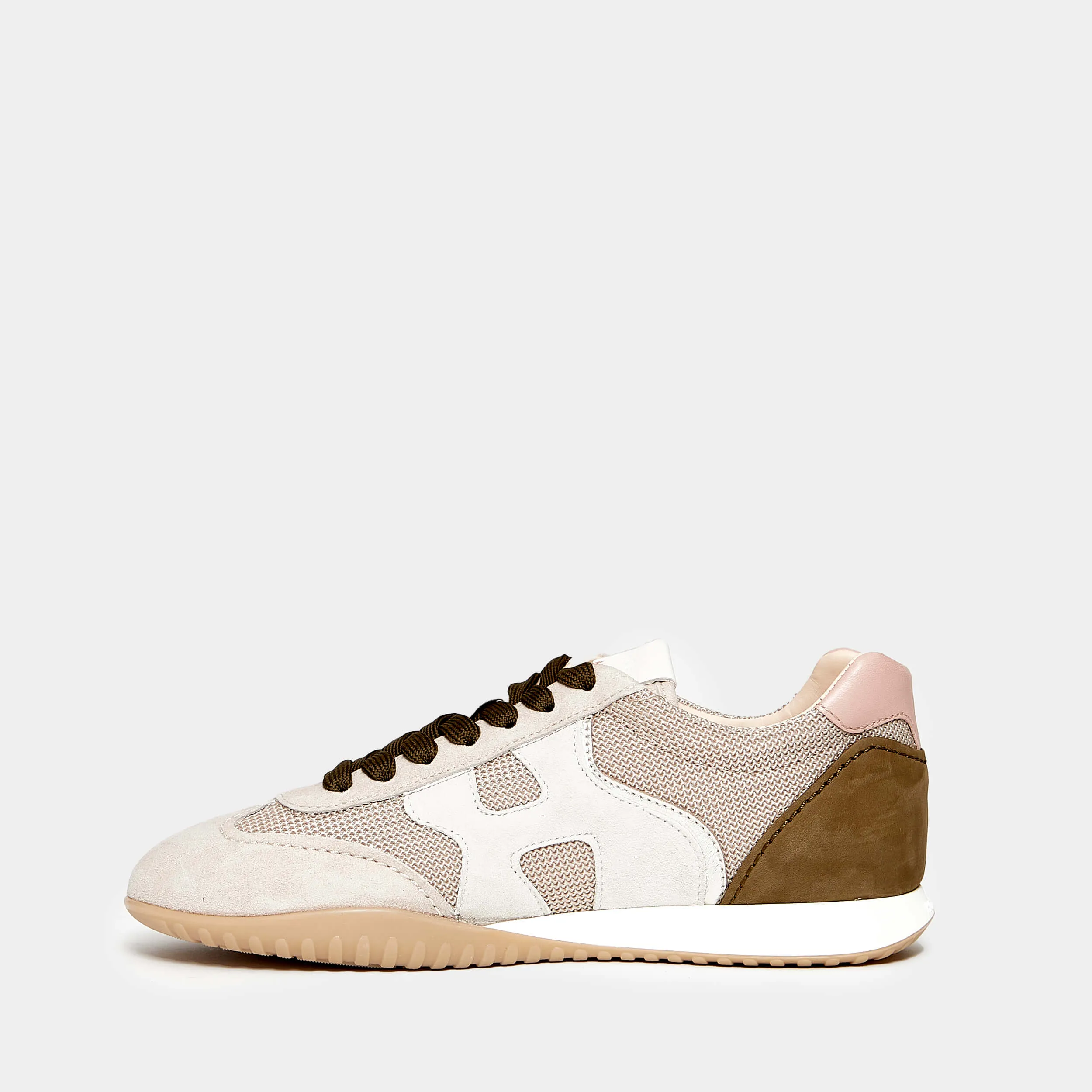 Sneaker OLYMPIA Z  in suede beige e tessuto tecnico