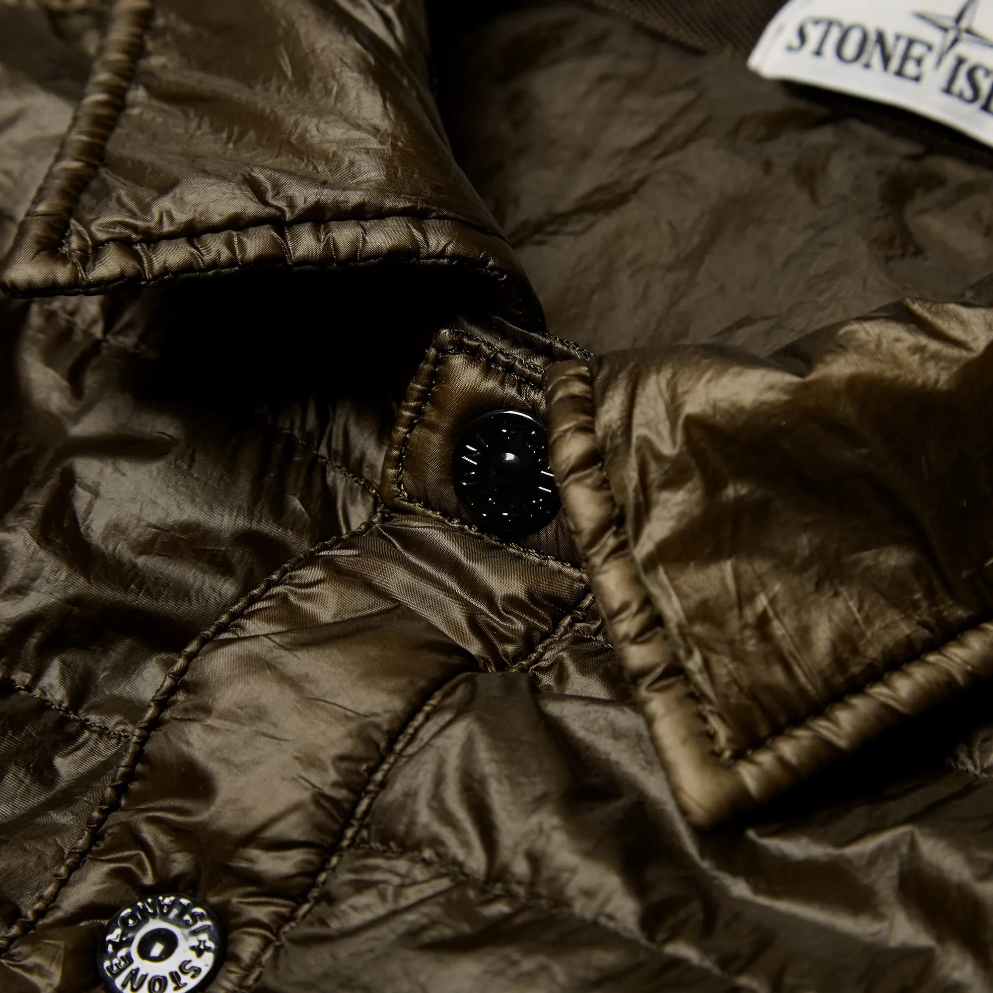 Stone Island Garment Dyed Down OvershirtOlive