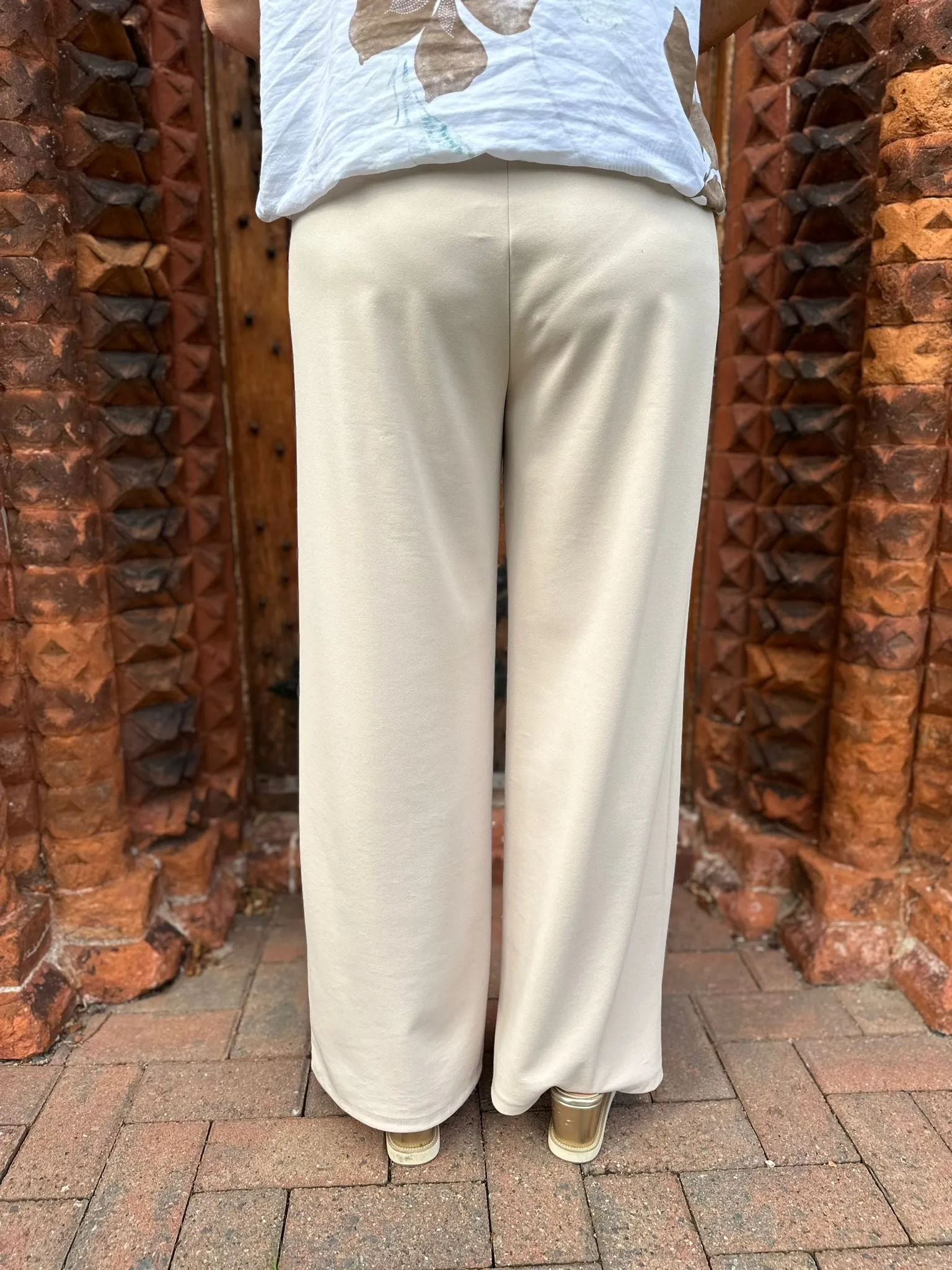 Stone Wide Leg Trousers