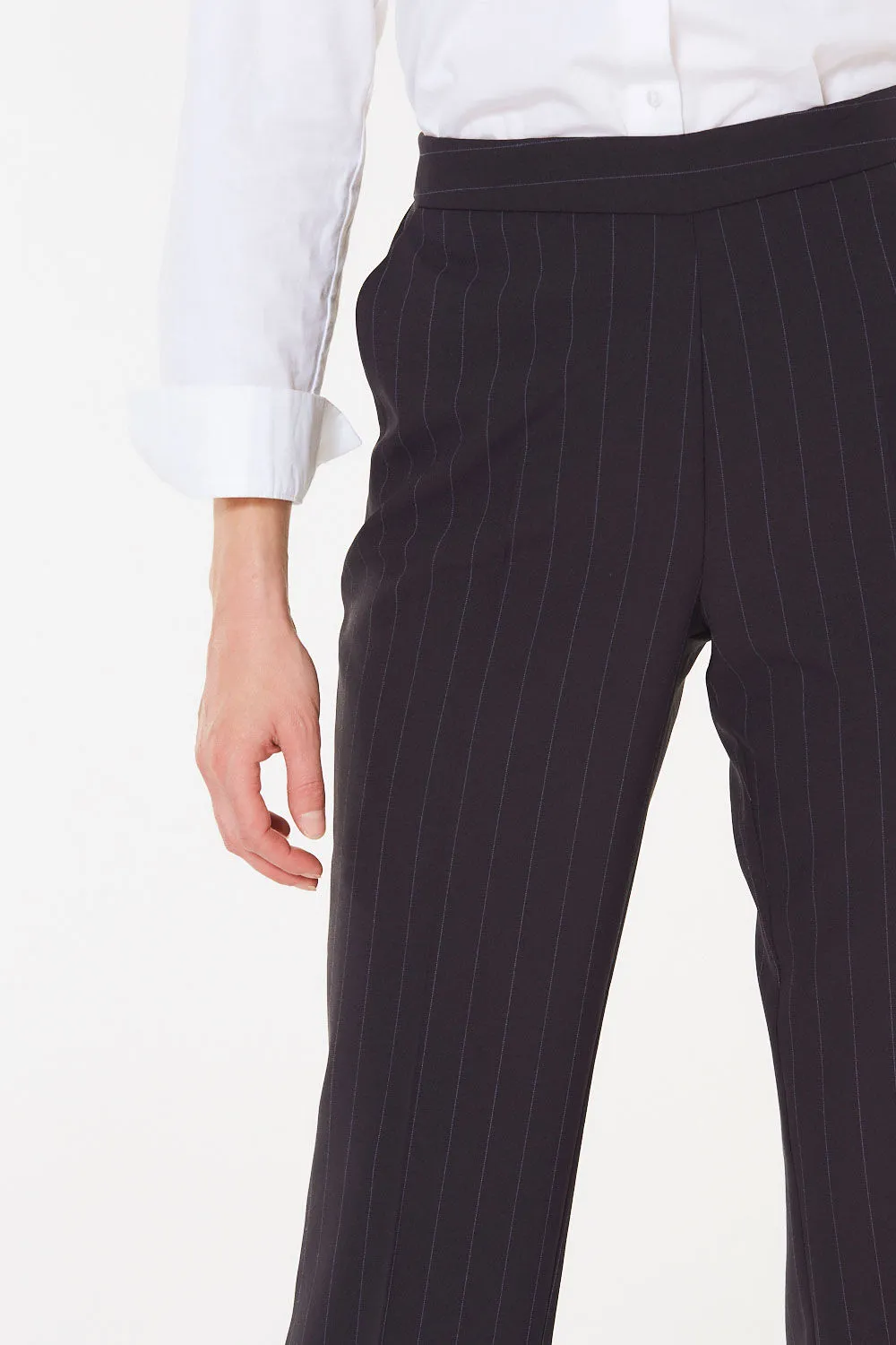 Straight Leg Stripe Pull On Elasticated Trousers