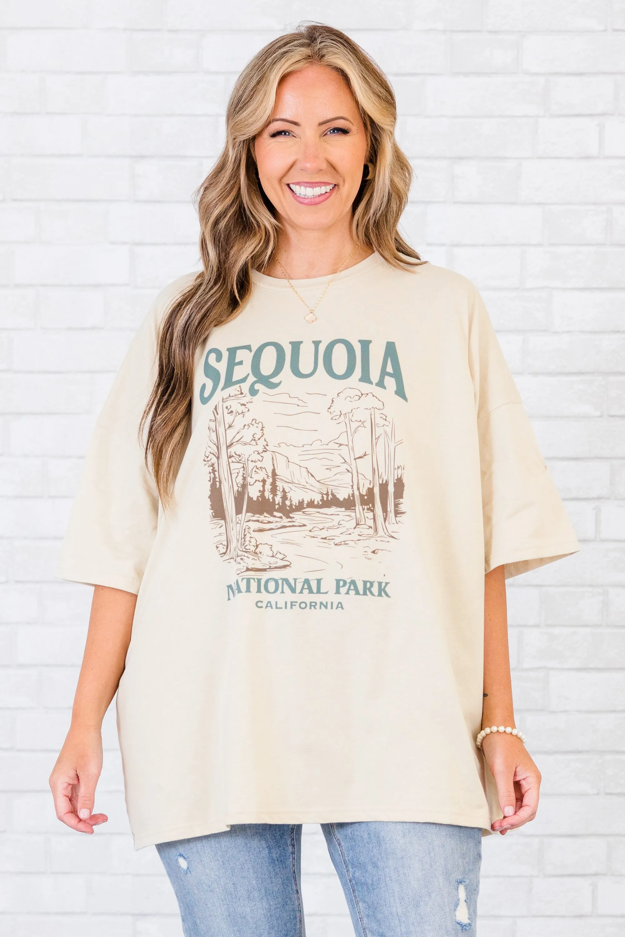 Travel Far & Wide Boyfriend Tee, Dust