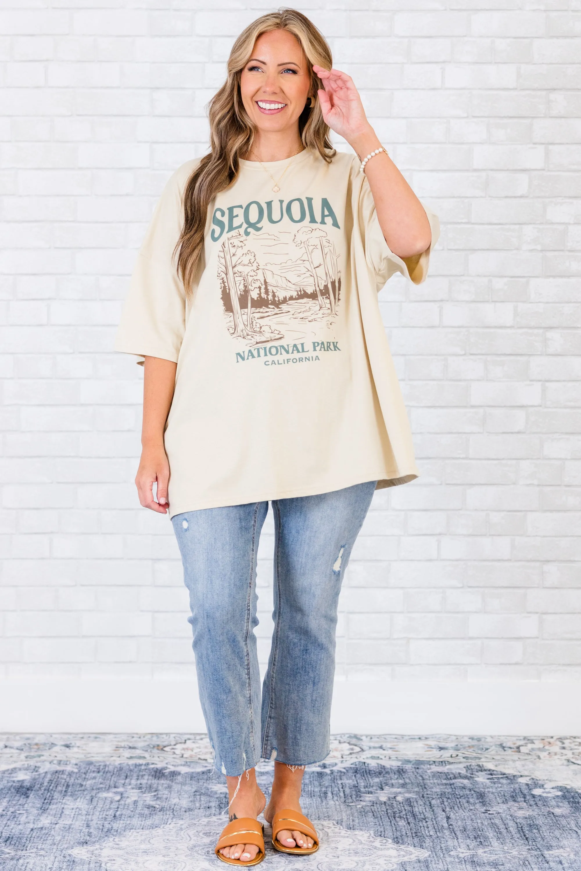 Travel Far & Wide Boyfriend Tee, Dust