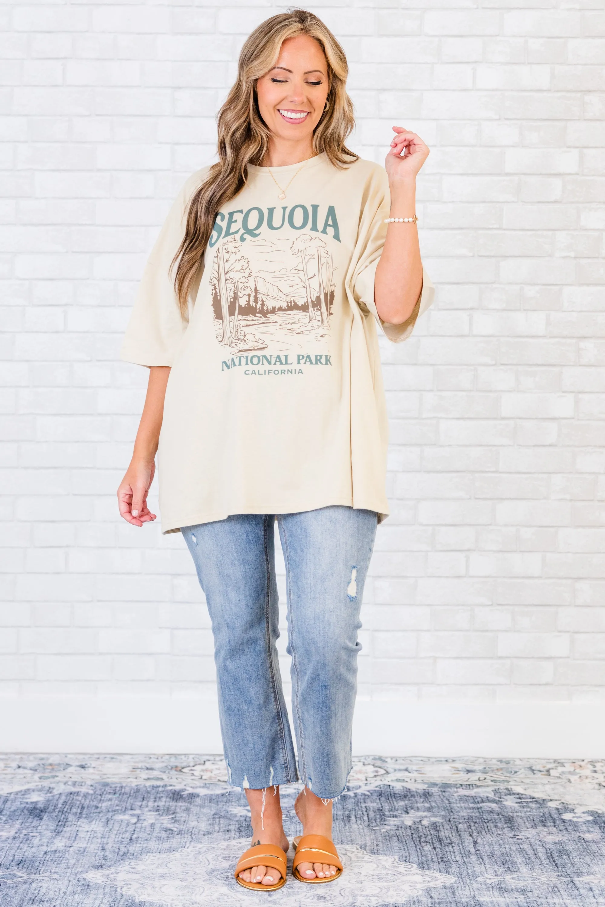 Travel Far & Wide Boyfriend Tee, Dust