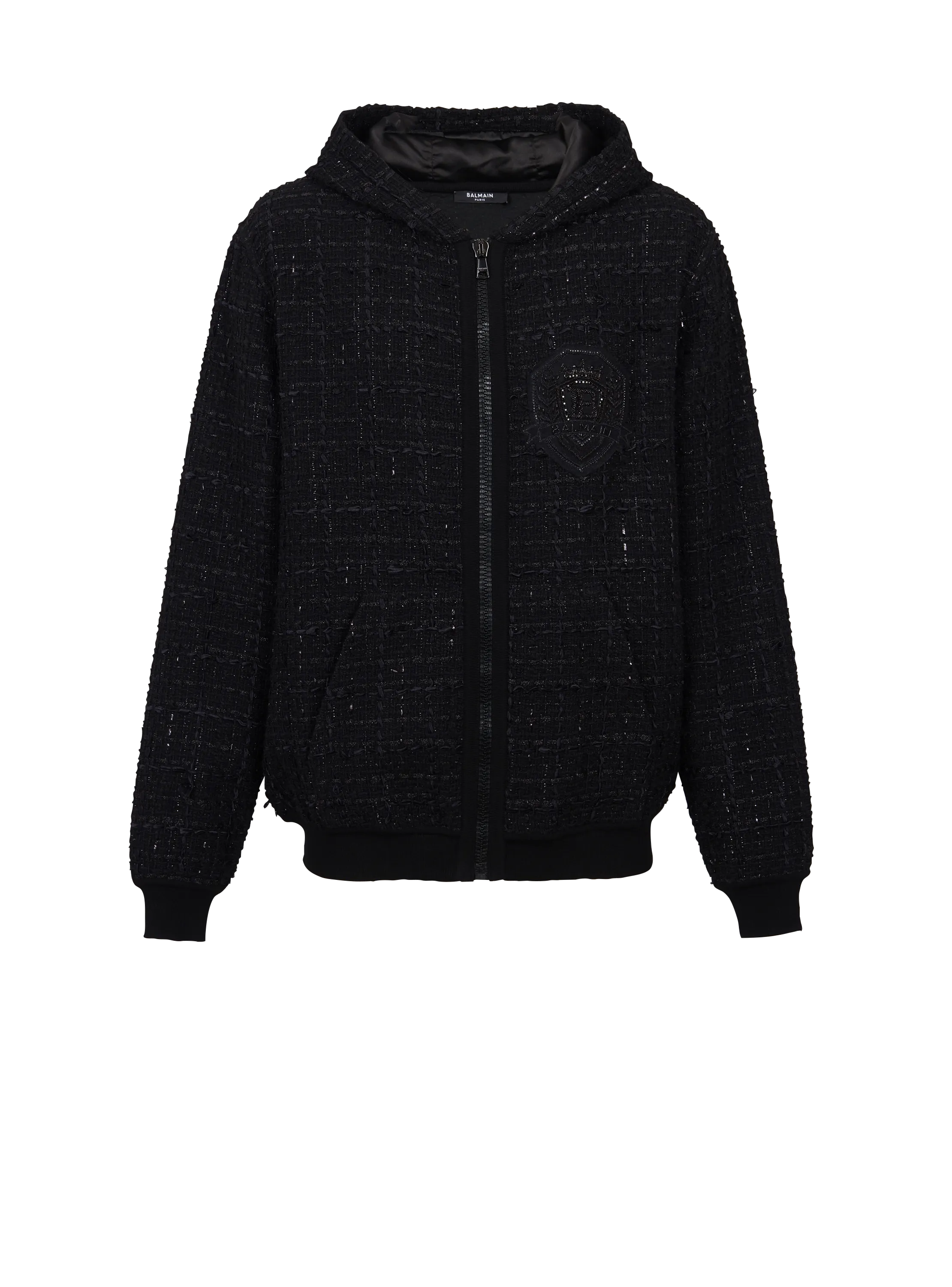 Tweed hooded jacket