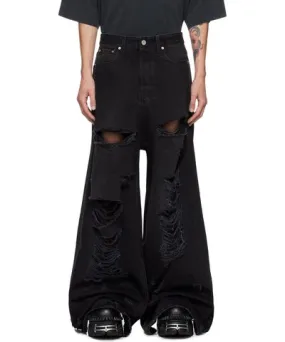 VETEMENTS Black Ripped Big Shape Jeans