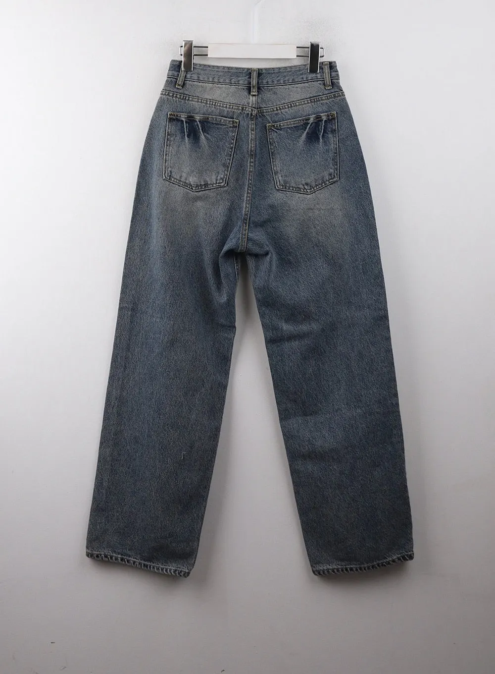 Washed Wide Straight Denim CJ405