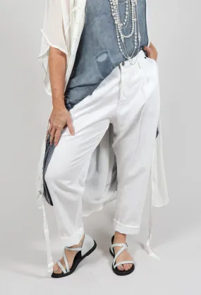 White Denim Cotton Trousers