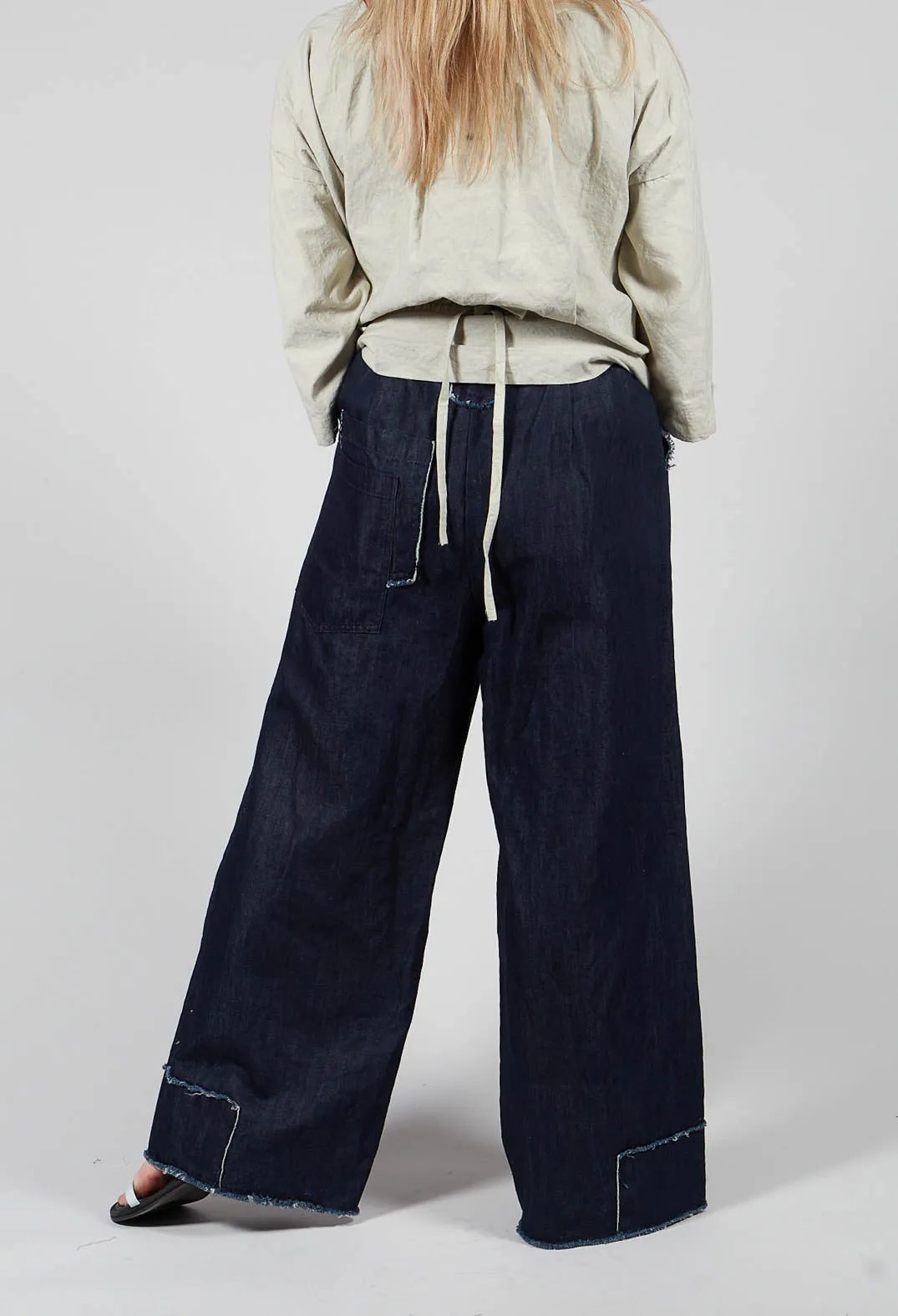 Wide Leg Denim Trousers