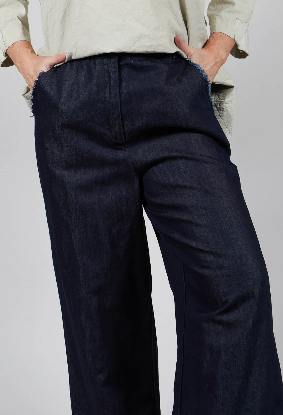 Wide Leg Denim Trousers