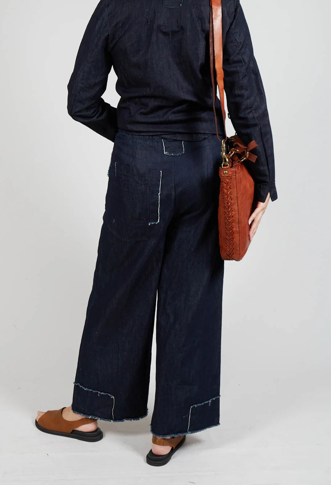 Wide Leg Denim Trousers