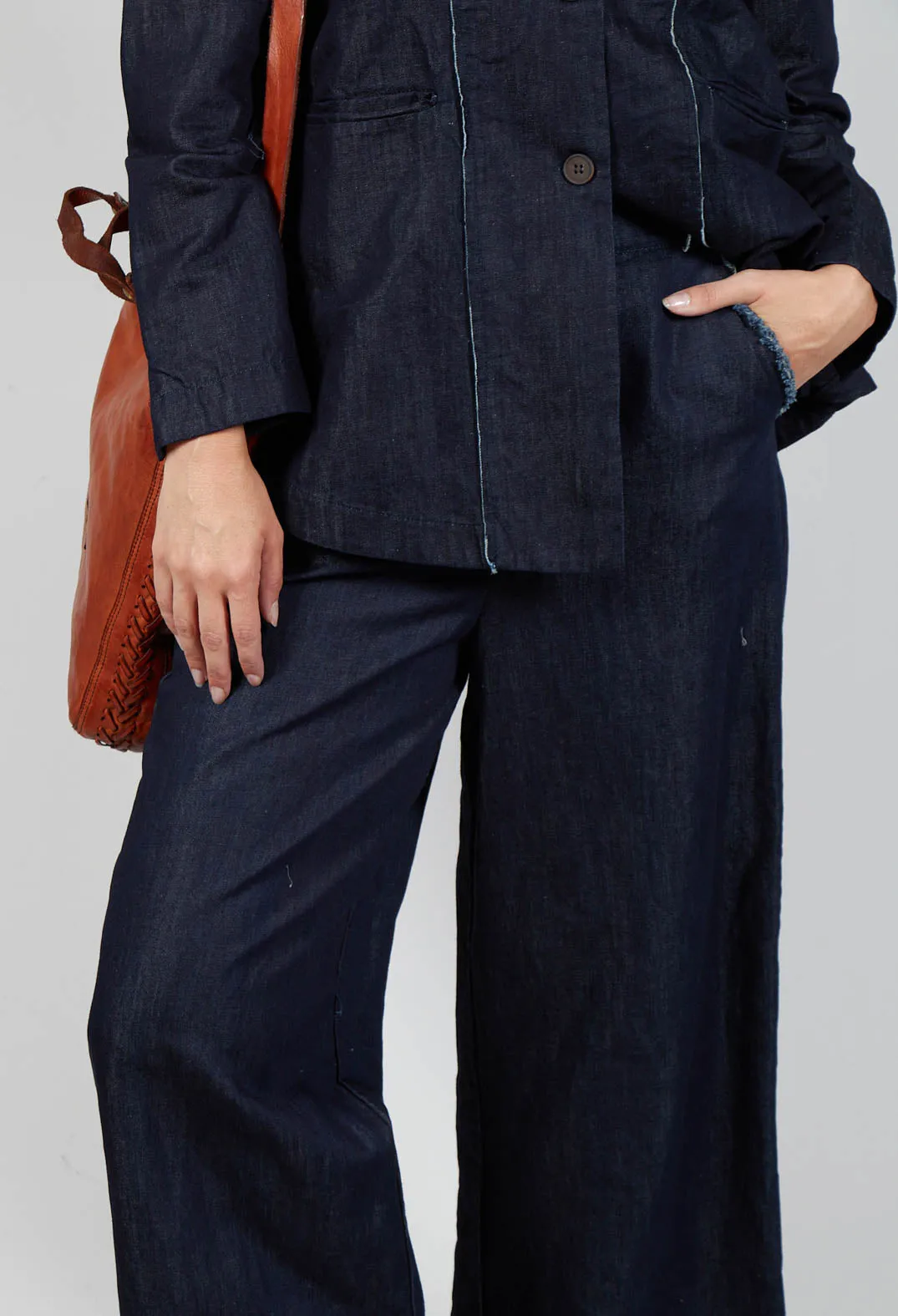 Wide Leg Denim Trousers