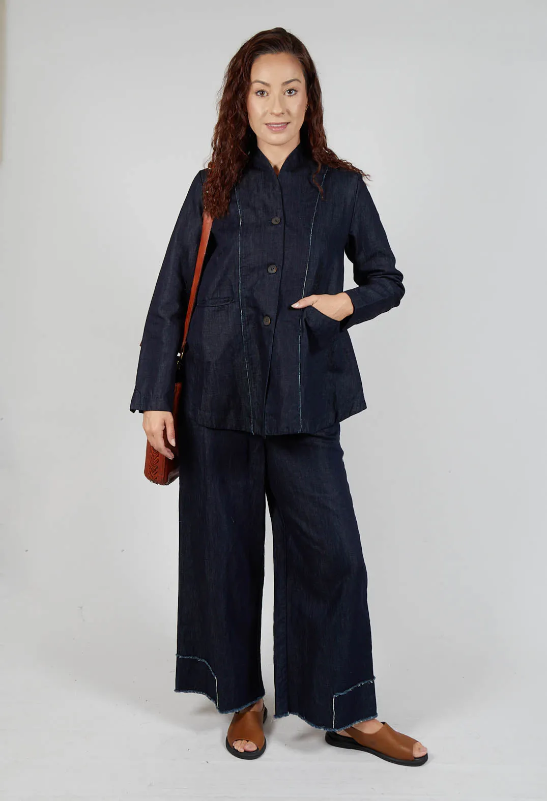 Wide Leg Denim Trousers