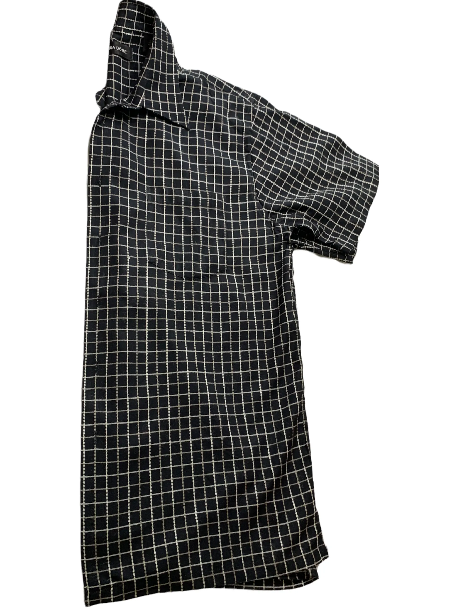 Windowpane short sleeve button down shirt