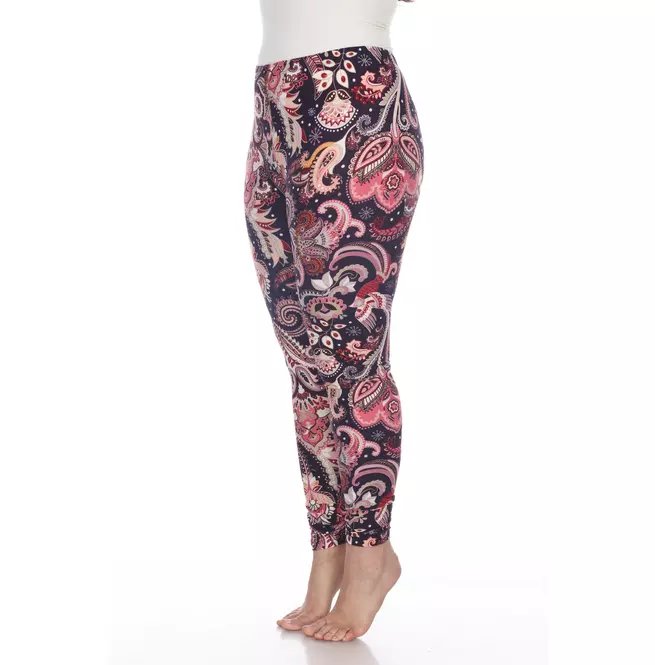 Women's Plus Size Pink Paisley Leggings