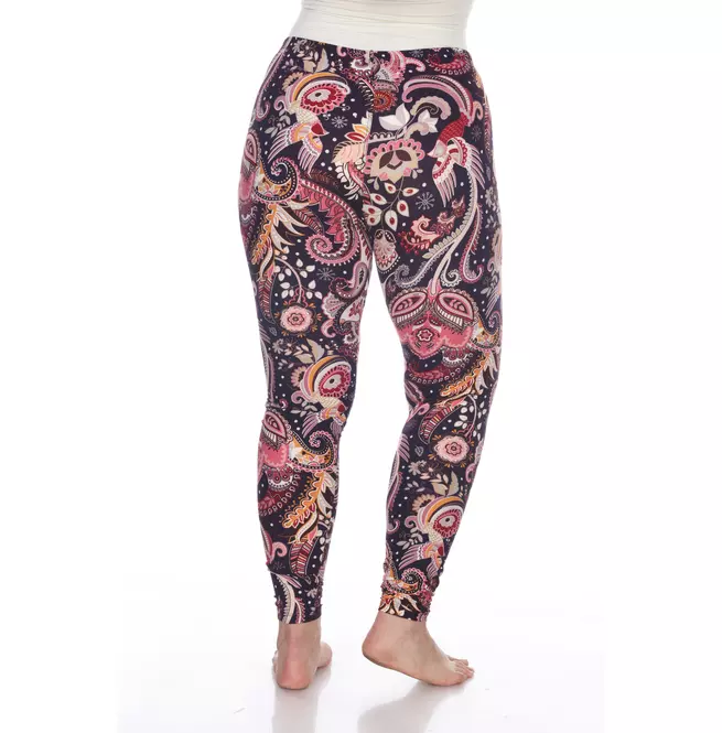 Women's Plus Size Pink Paisley Leggings