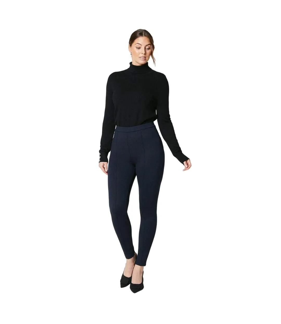 Womens/ladies ponte leggings navy Principles