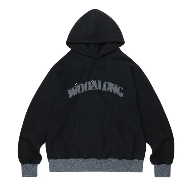 WOOALONG  |Unisex Street Style Long Sleeves Plain Cotton Oversized Logo