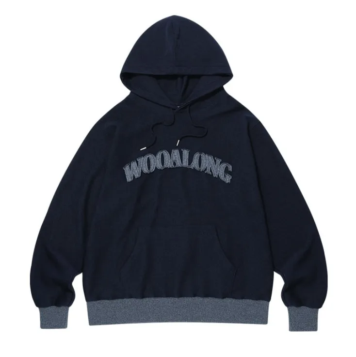 WOOALONG  |Unisex Street Style Long Sleeves Plain Cotton Oversized Logo