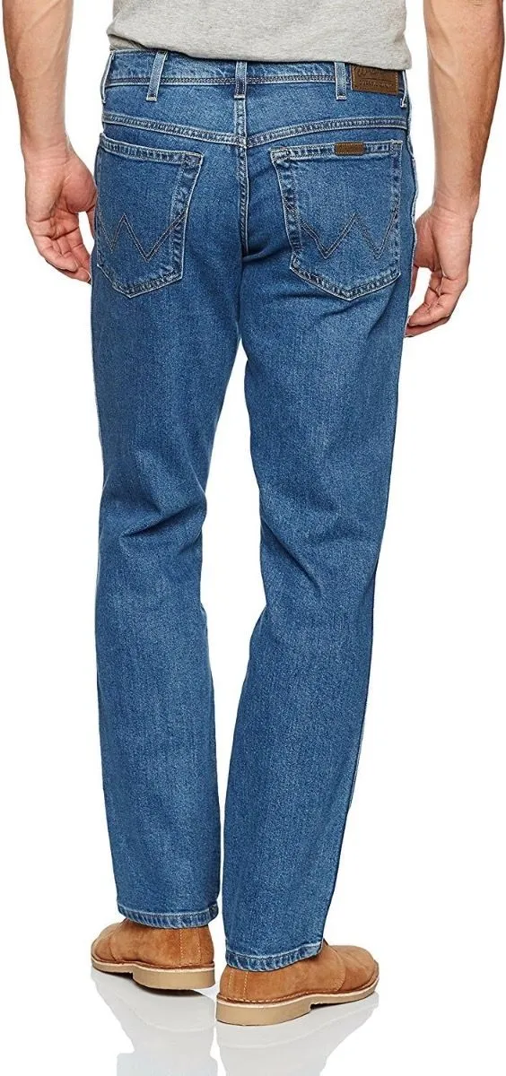 Wrangler Durable Stretch Denim Jeans Stonewash Blue