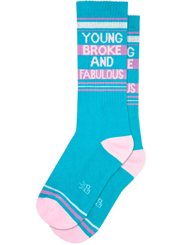 Young Broke & Fabulous Ribbed Gym Socks