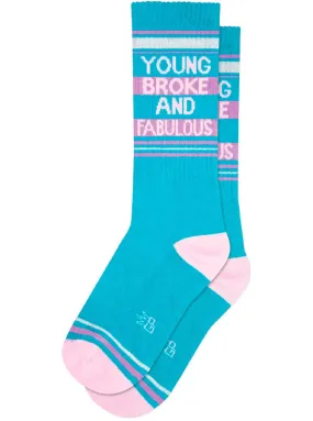 Young Broke & Fabulous Ribbed Gym Socks